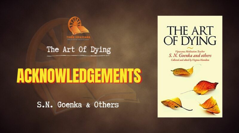 THE ART OF DYING - ACKNOWLEDGEMENTS